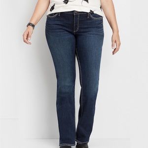 Silver Jeans Co Suki Mid Slim Boot Dark Wash Sz 18